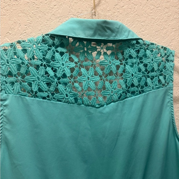 Charlotte Russe Turquoise Lace Top Midi  Dress size M - Picture 4 of 7